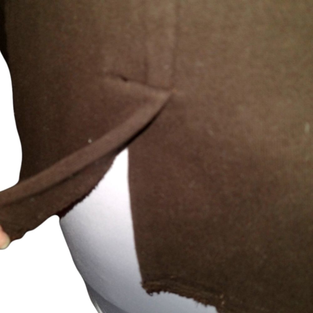 Gap Brown Distressed Button Down Collared Fleece … - image 7